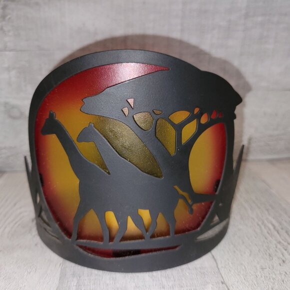 PartyLite African Safari Silhouette Metal & Glass Tea Light Holder - Picture 3 of 8